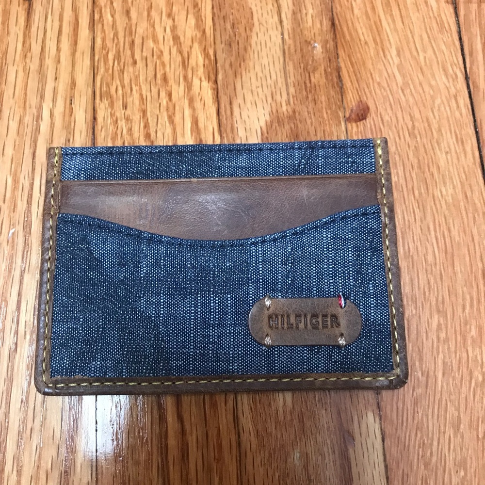 NWOT TOMMY HILFIGER DENIM/TAN CARD CASE